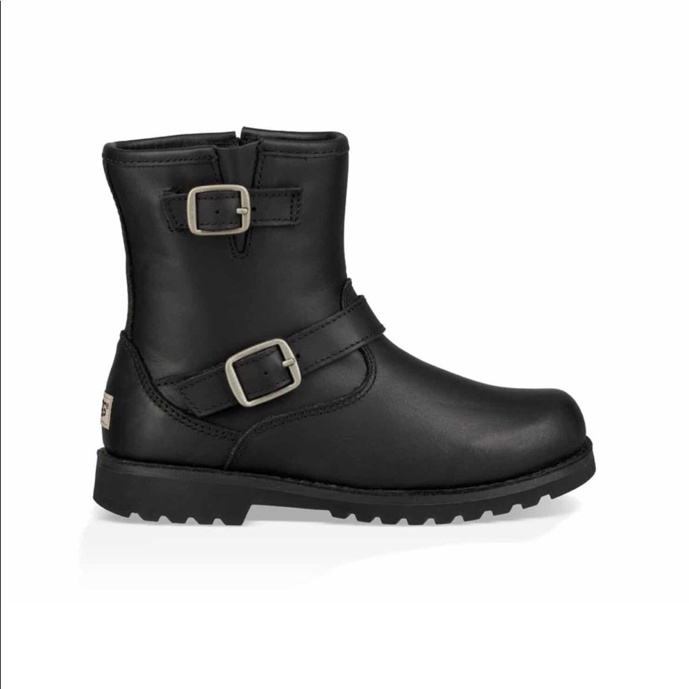 UGG Harwell Buckled Leather Boots for little girls - Picture 3 of 7
